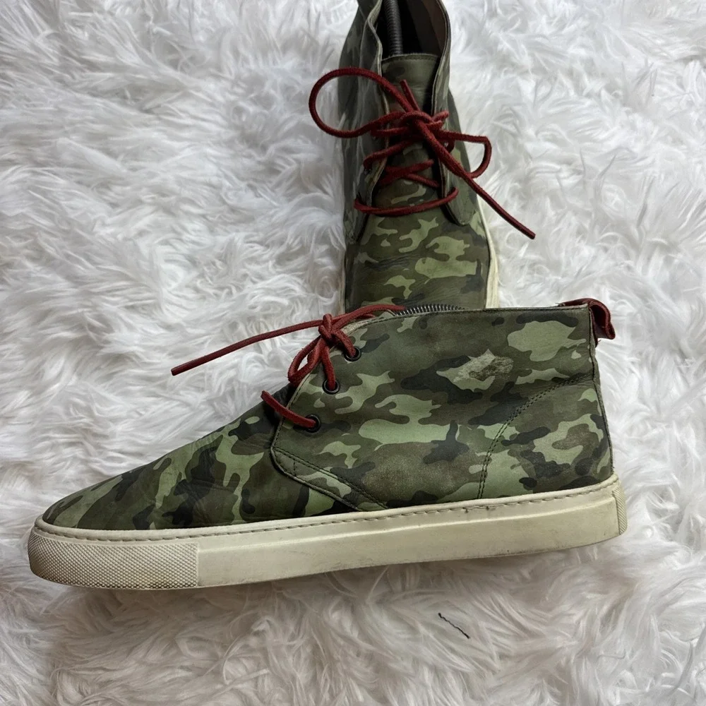 DEL TORO Italy Chukka Boots Men 13 Camo Leather Designer Quality Camouflage Rare