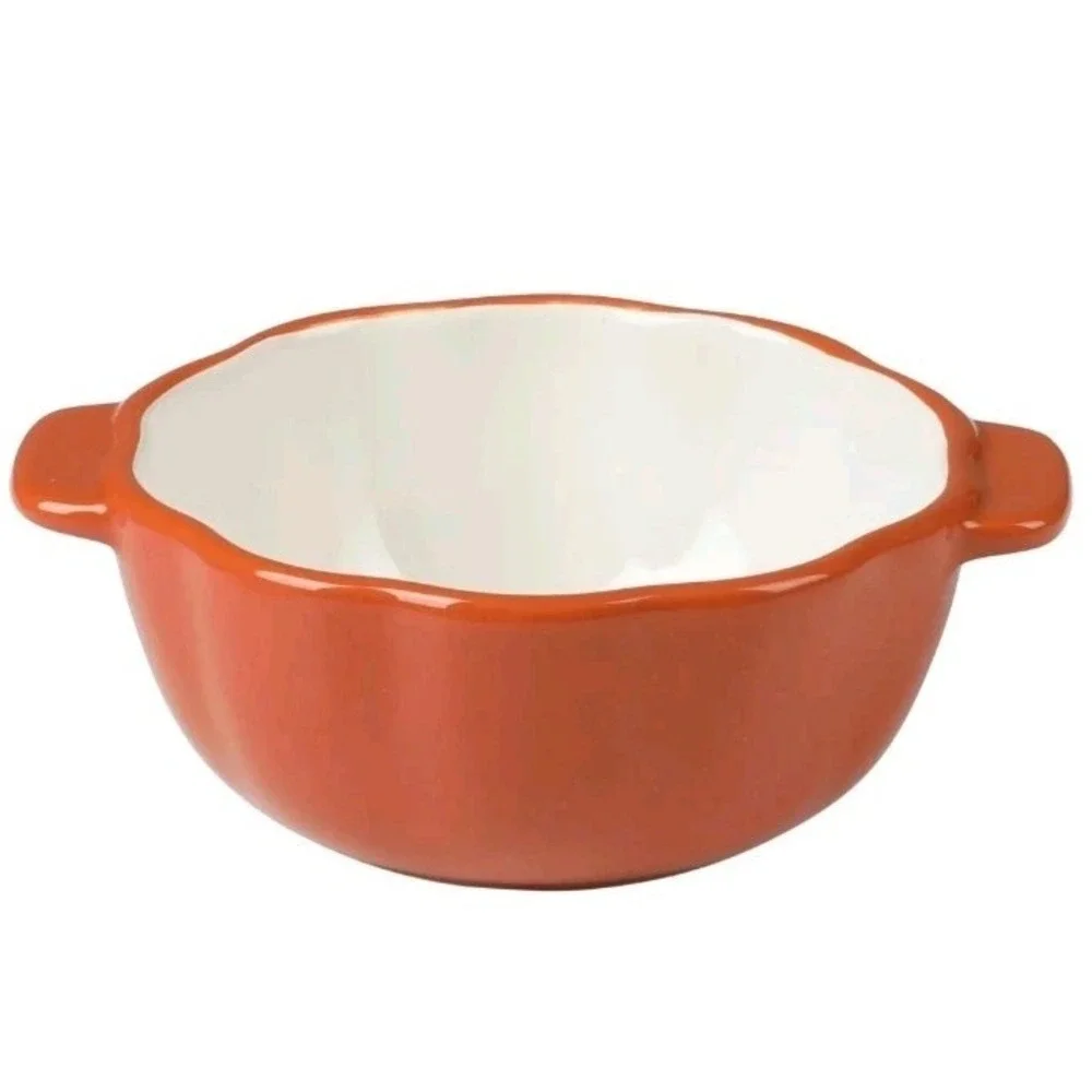 Pioneer Woman Mini Pumpkin Cocottes 3Pc Set Ceramic Casserole Dish Orange 13.5oz