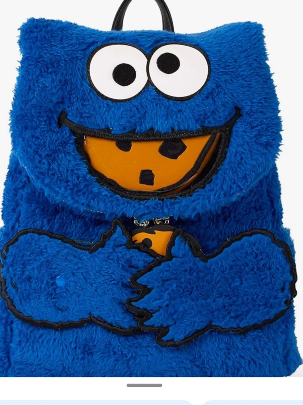 Loungefly Sesame Street Cookie Monster Plush Mini Backpack - Blue New!