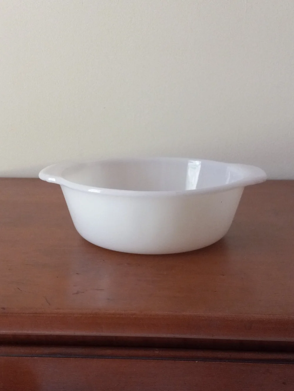 Fire King Classic White Milk Glass Serving Bowl with Handles 1 Qt.