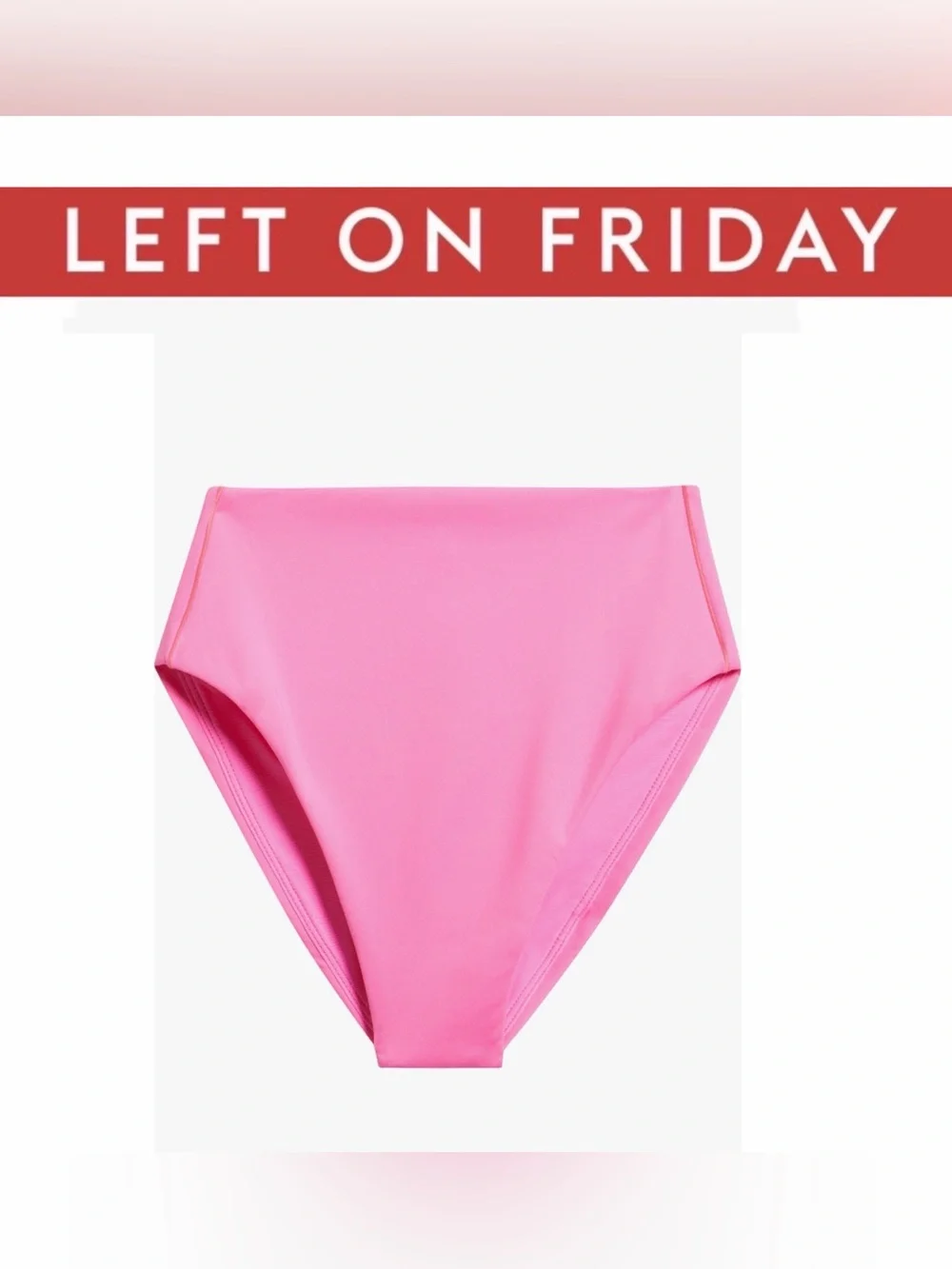 LEFT ON FRIDAY Hi Hi High Waist Bikini Bottoms Shock Pink NWT $110
