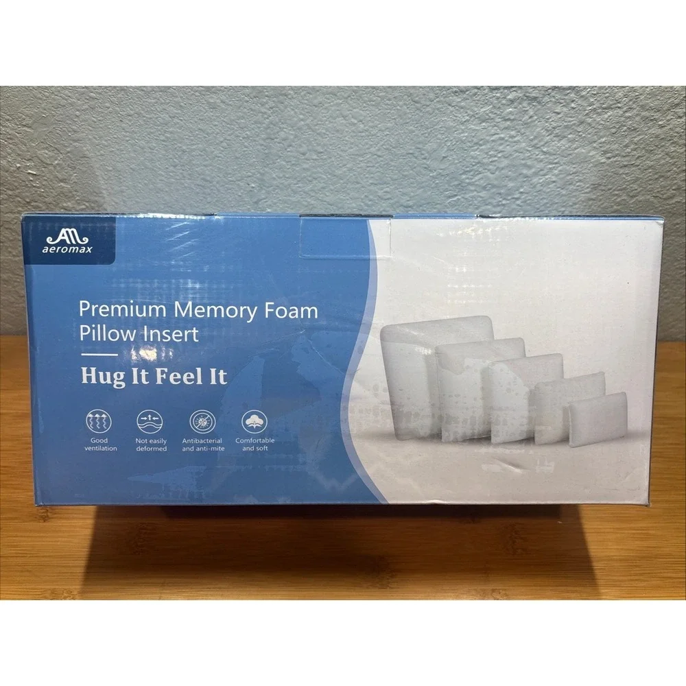 AM AEROMAX 16x16‎ Pillow Insert Memory Foam Throw Pillow Insert Square.  Sealed!