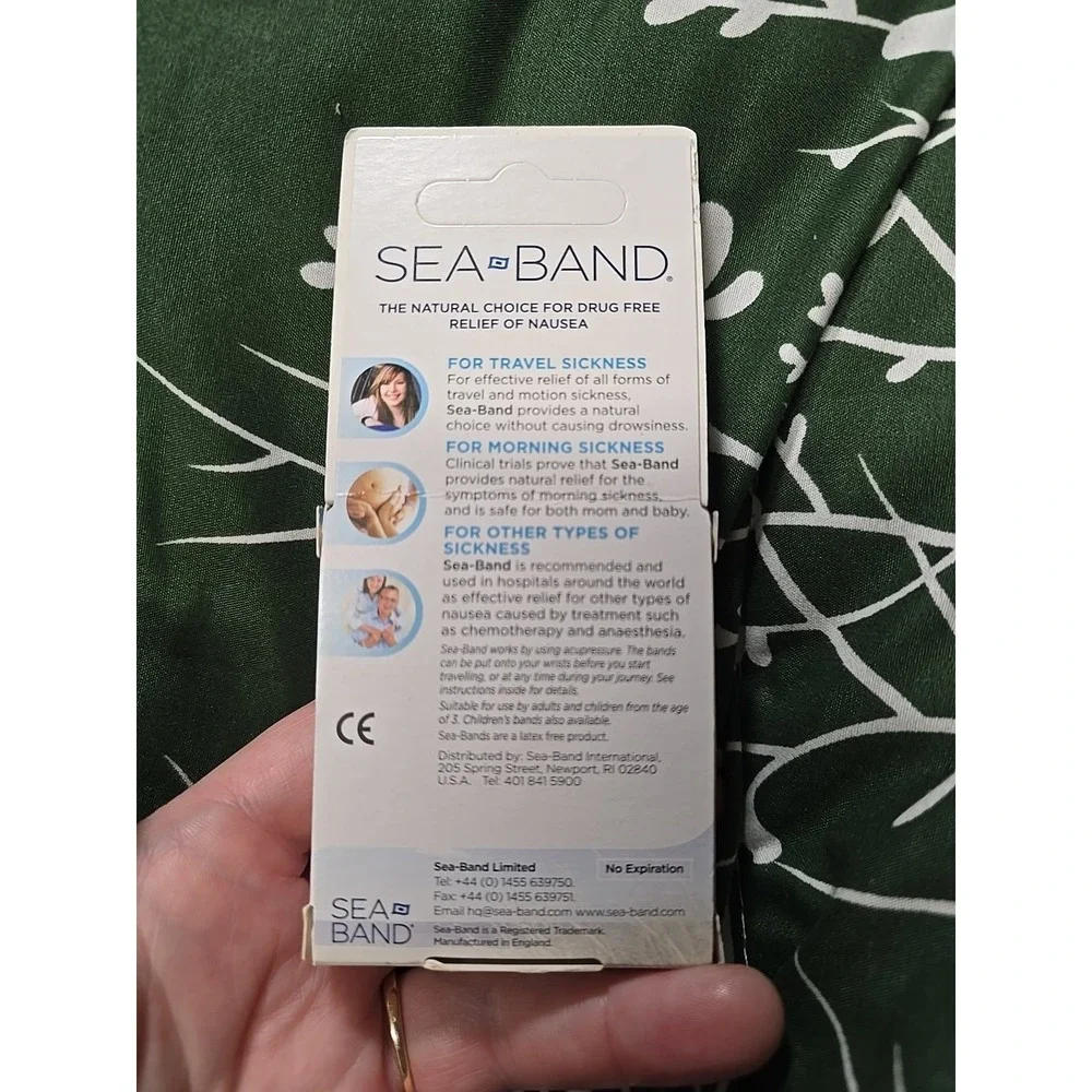 Sea-Band Wristband Travel Sickness 1-Pair Black NIP Nausea Relief 2ct Pack