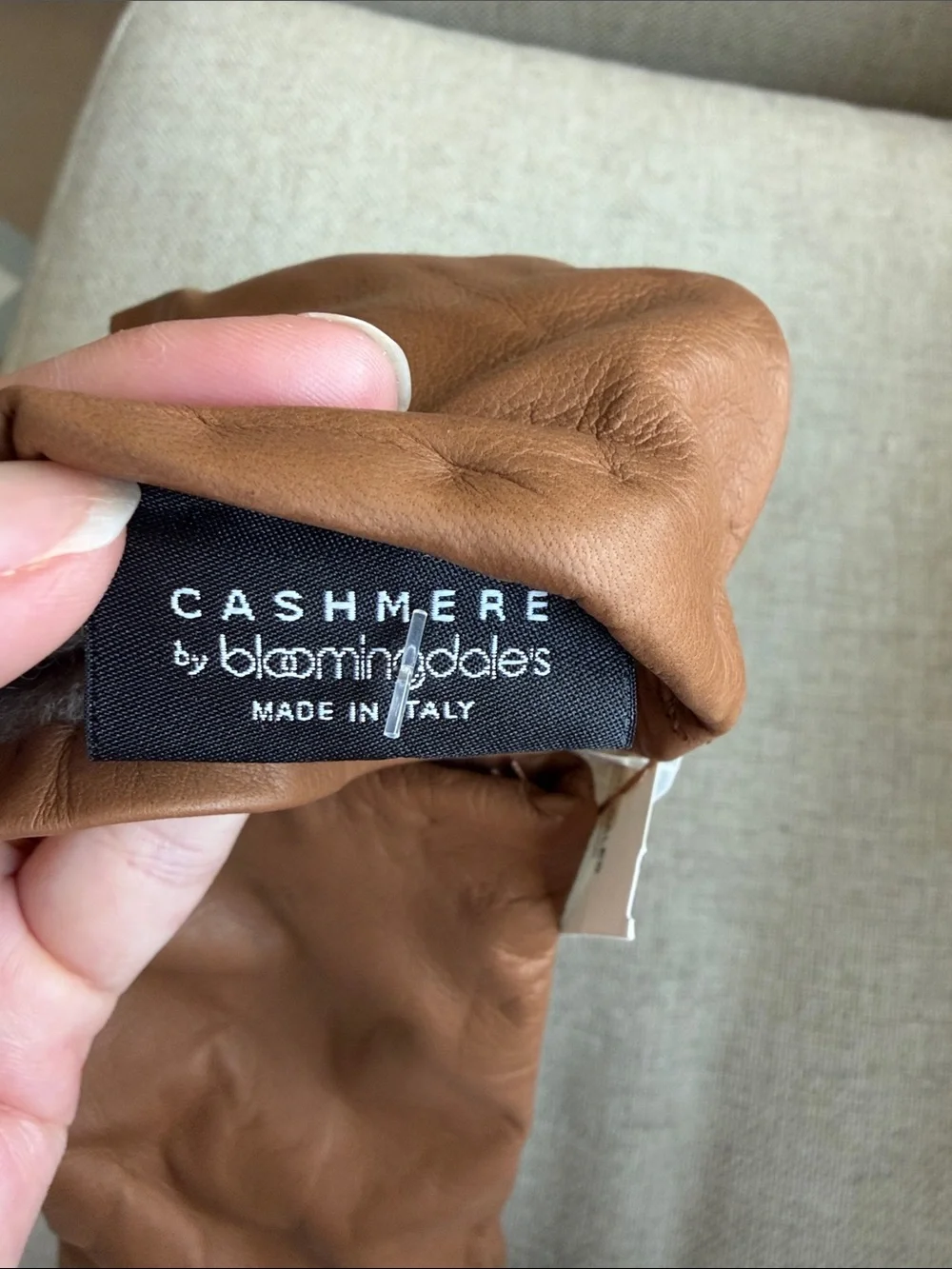 Bloomingdales cashmere leather