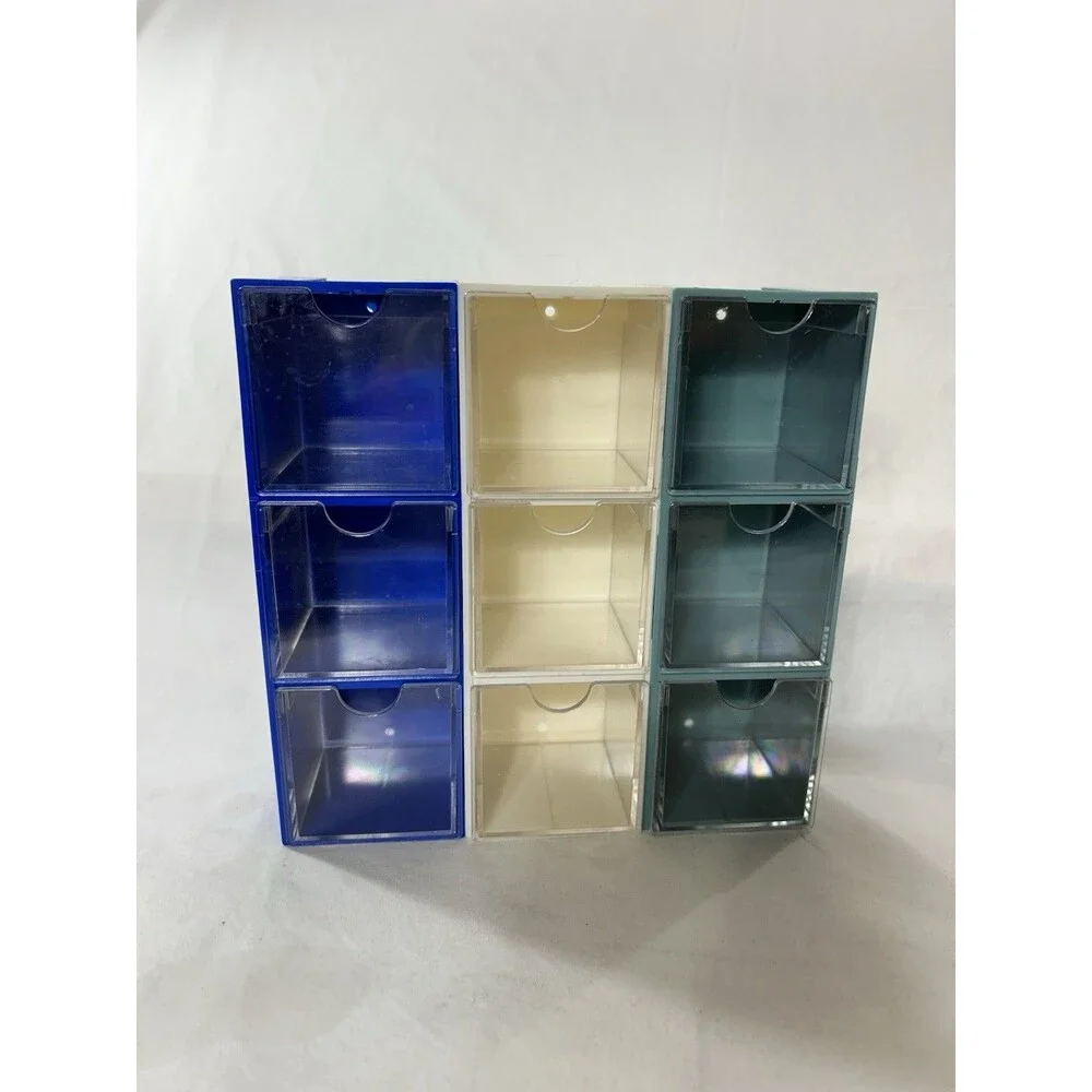 Clear Plastic 9 Drawer Storage Organizer Desktop Bathroom Makeup Craft Wall Moun