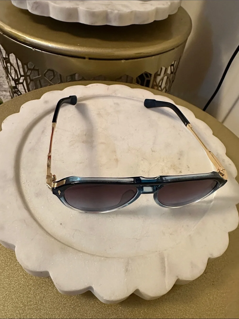 Blue Gradient Aviator Sunglasses - Men