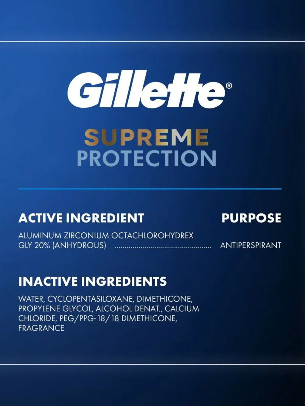 gillette supreme maximum