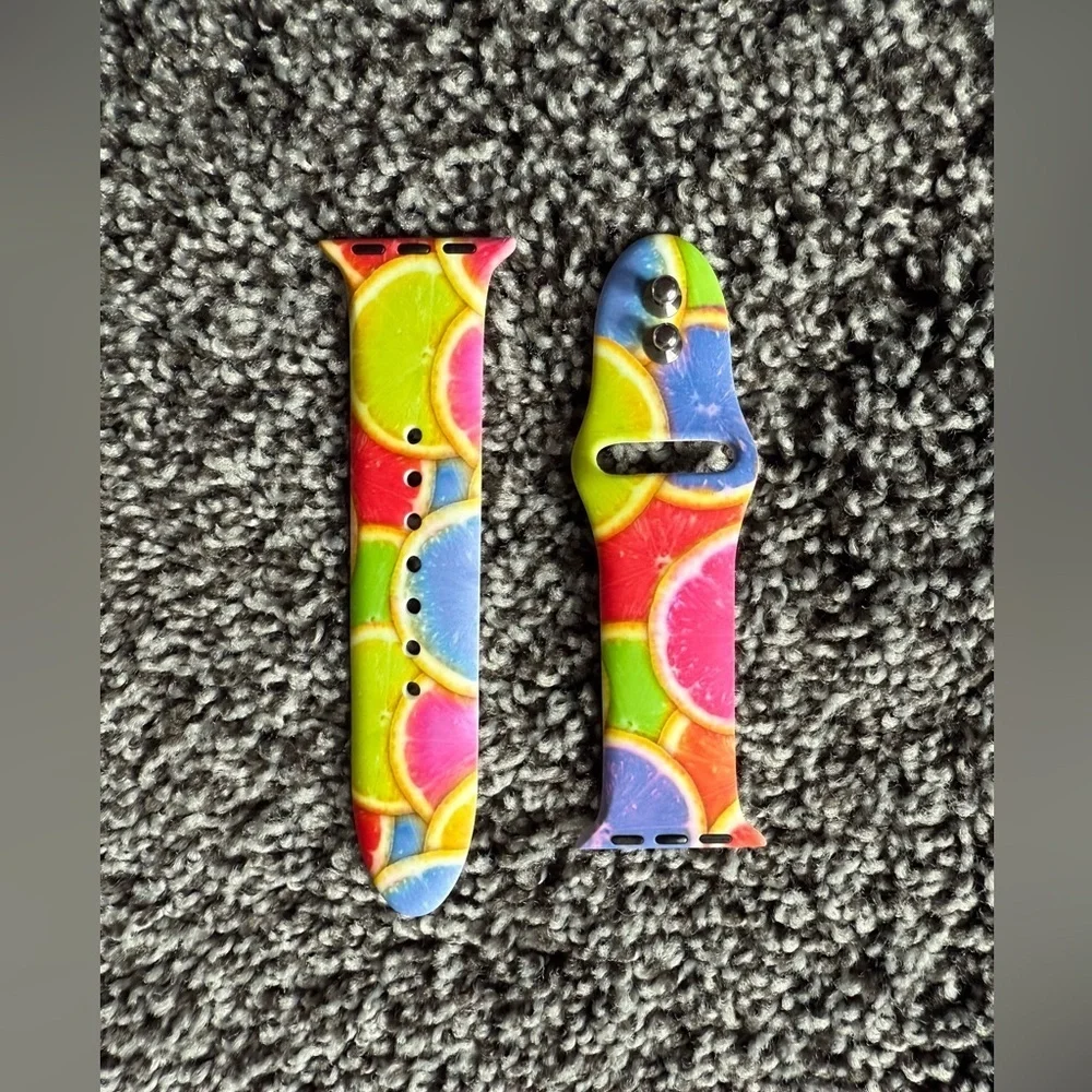 New citrus squeeze print silicone watch band for apple watch