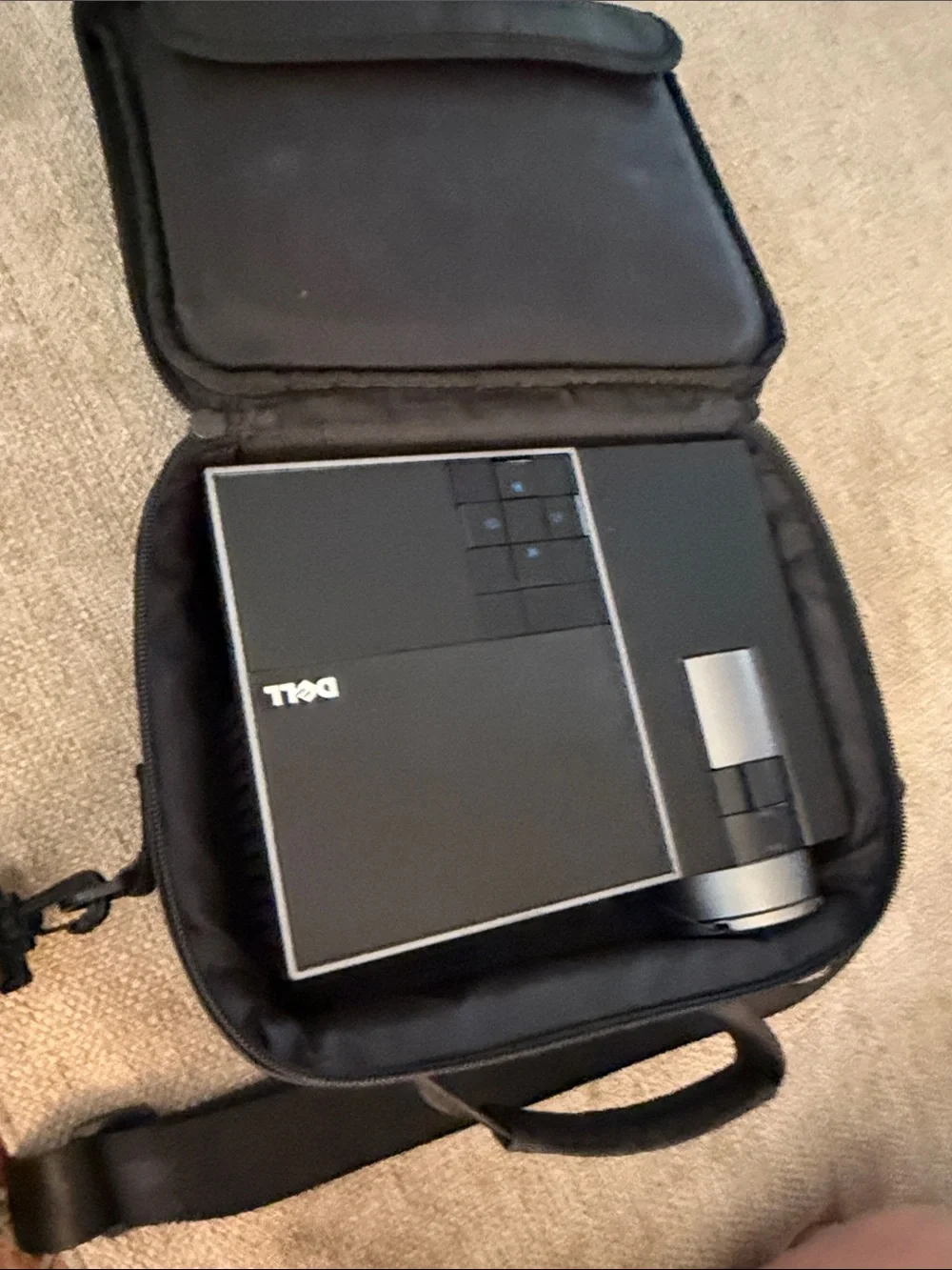 Dell Black Projector working Media Buttons cords and case included
