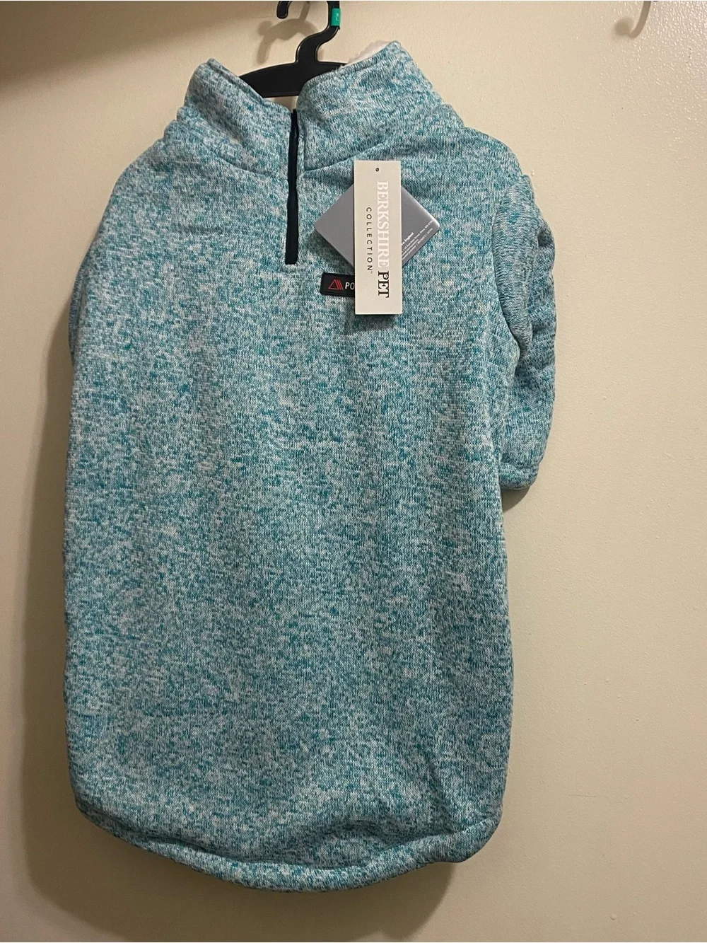 Berkshire Pet Collection XL  Polartec Dog Sweater Fleece Teal White NWT New
