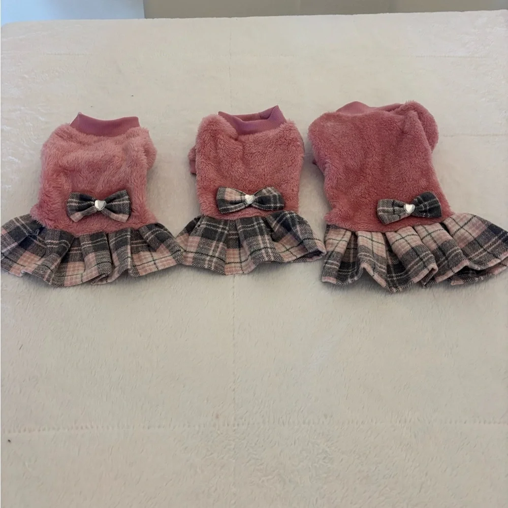 Pink Plaid Kids Dress with Bow