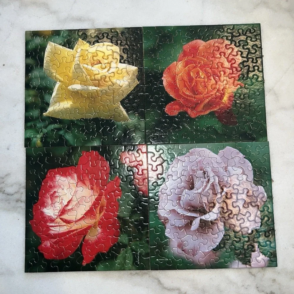Vintage Springbok Multi Puzzle A Quarter of Roses Complete Hallmark Mini 4 in 1