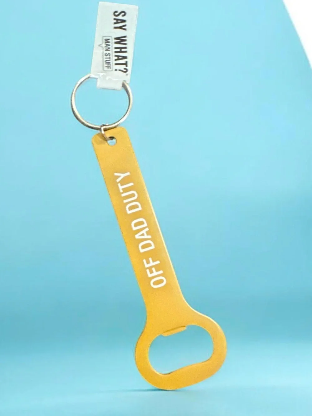 OFF DAD DUTY Yellow Bottle Opener Keychain 1766