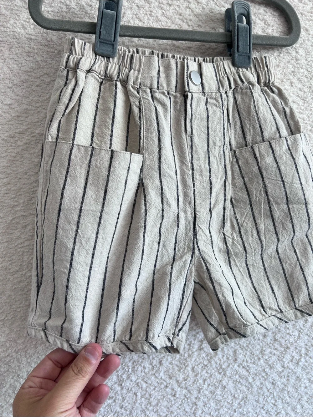 Zara NWT Toddler Stripe Neutral Cream Shorts Size 2-3 Years