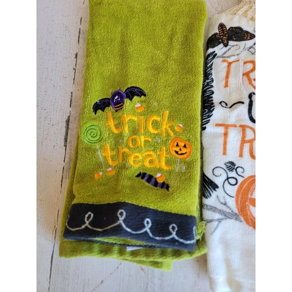 Halloween trick or treat kitchen towel set unique cute home decor bat‎
