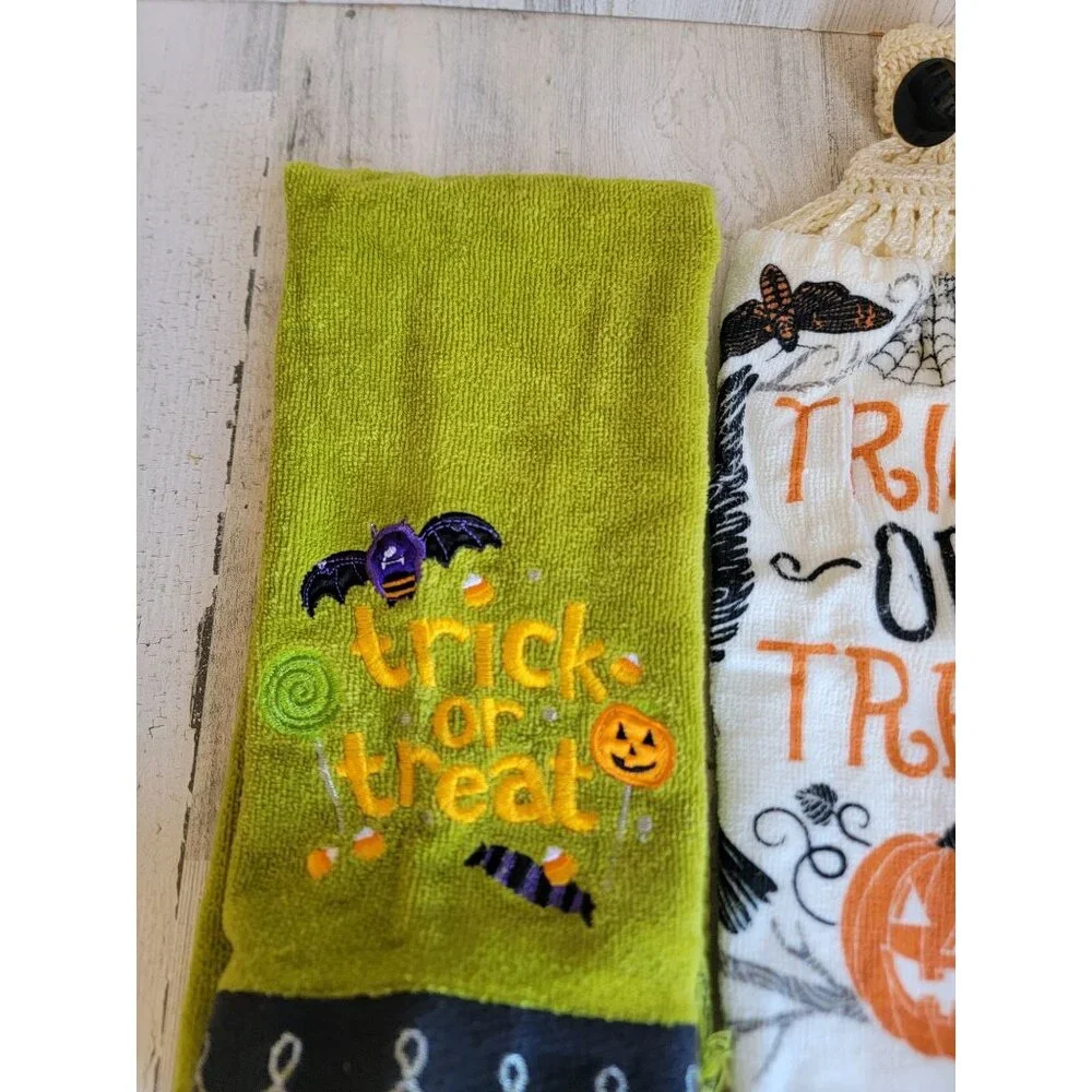 Halloween trick or treat kitchen towel set unique cute home decor bat‎