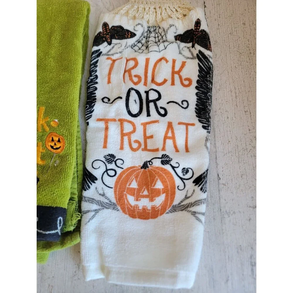 Halloween trick or treat kitchen towel set unique cute home decor bat‎