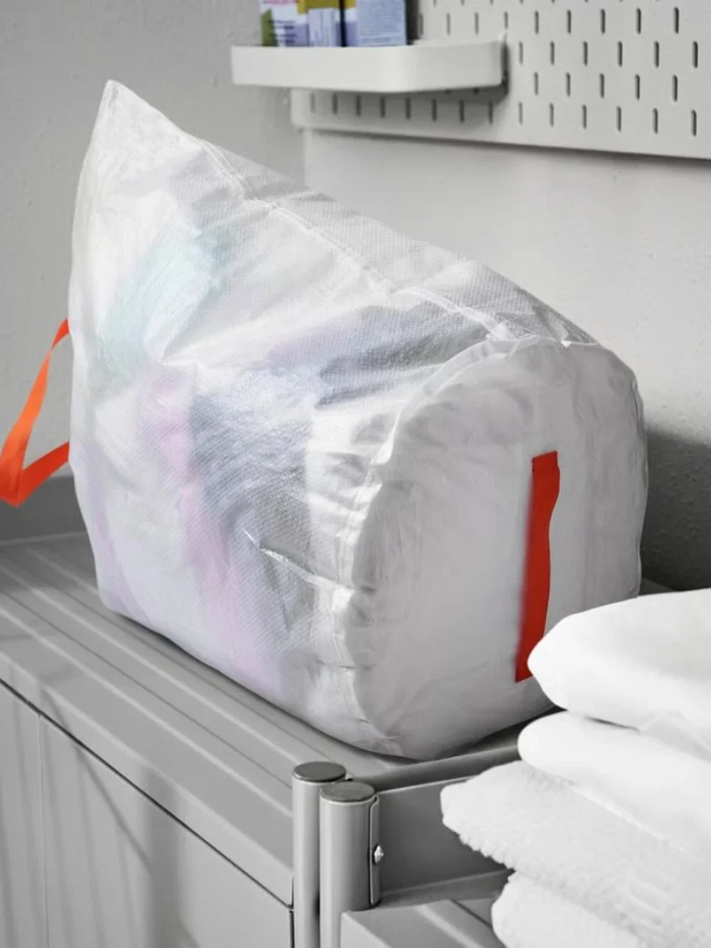 Set of 2 IKEA PARKLA Zippered Laundry Bags with Handles (18 Gal) Moving Hamper