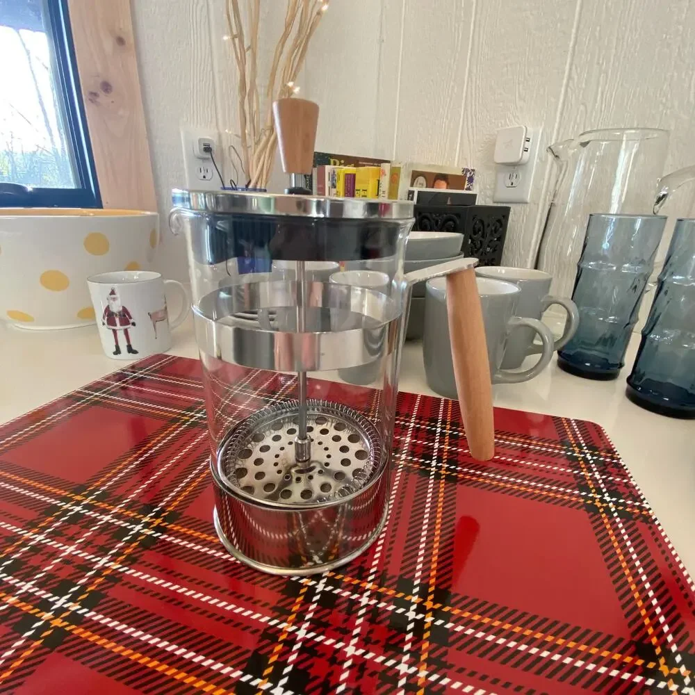 Split Oak Coffee Roasters Glass &‎ Stainless Steel Coffee Press UNUSED