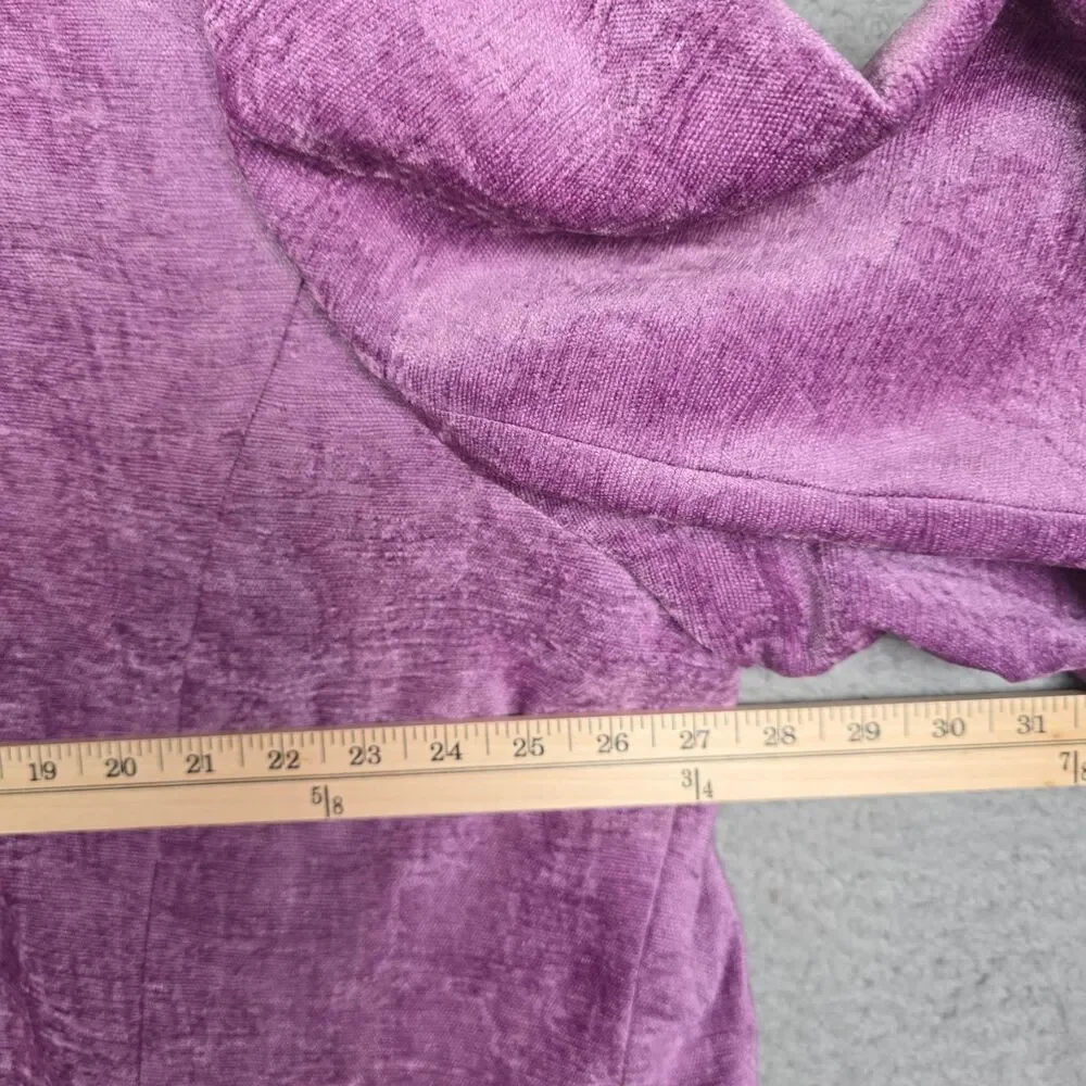 Koret Woman Jacket Purple 26W Textured Tapestry Open Front Career