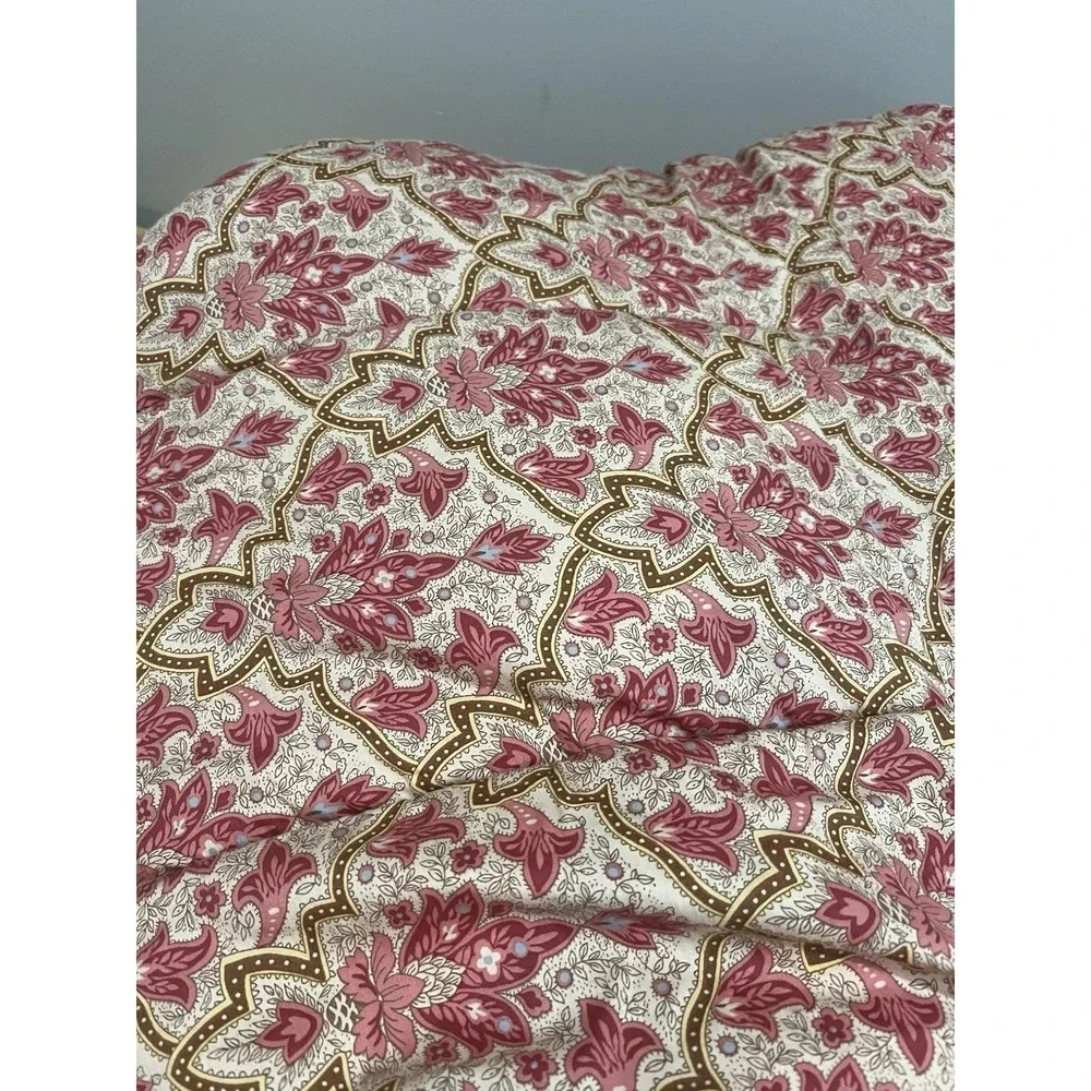 Vtg Lauren Ralph Lauren Queen/full Comforter Langham Briarleigh Red Beige Floral