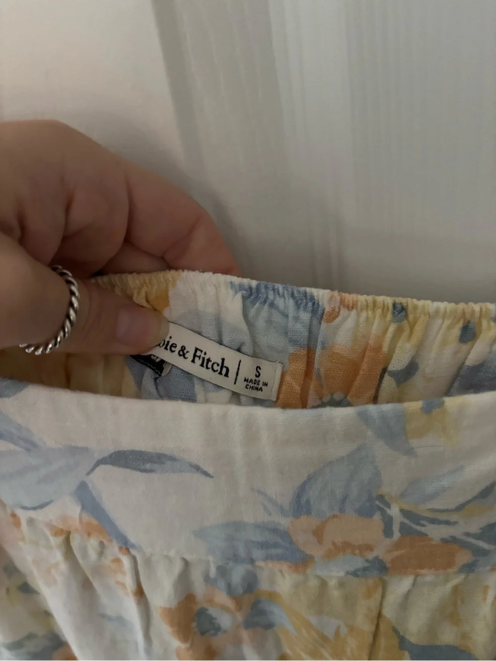 Abercrombie & Fitch Floral Tiered Maxi Skirt in Yellow and Blue