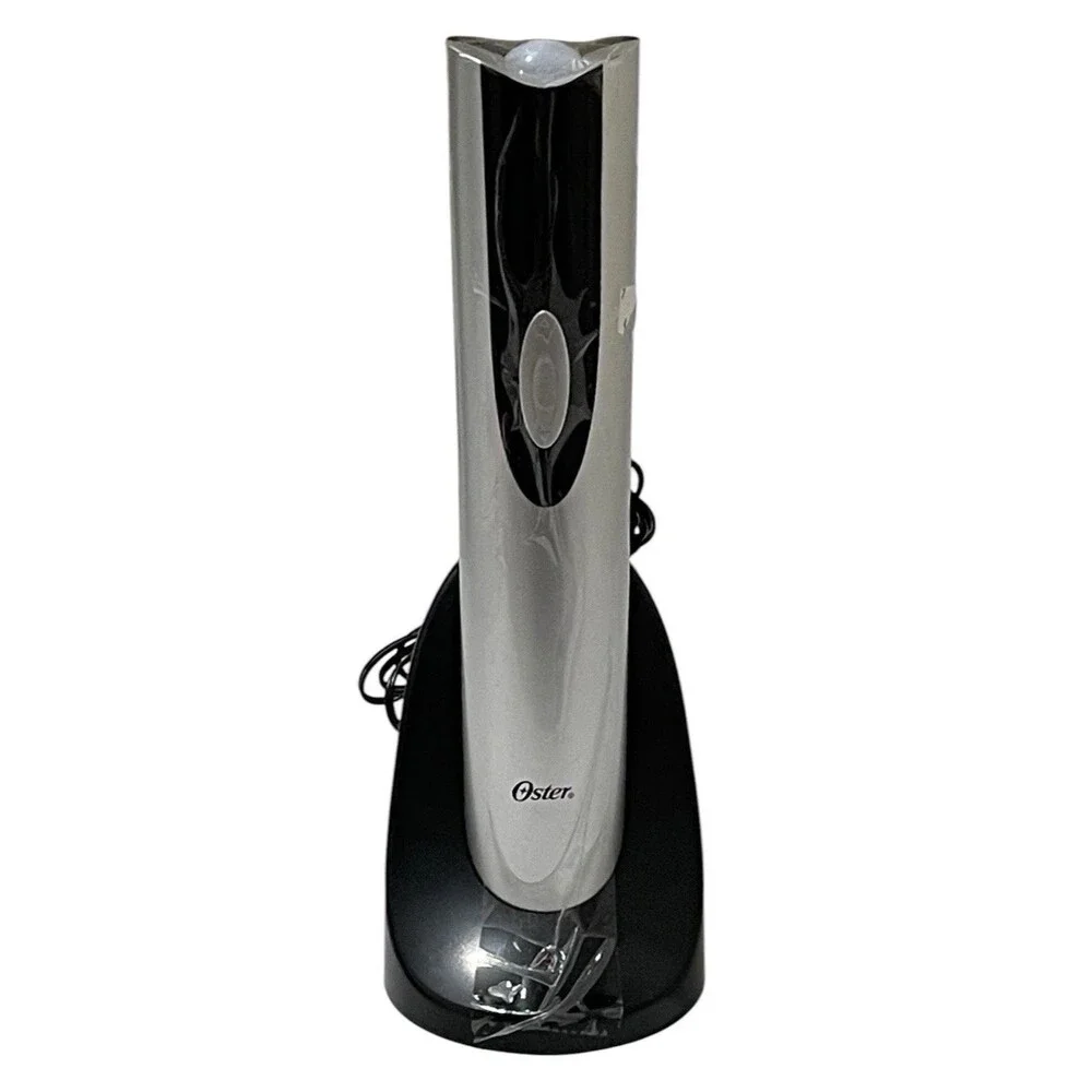 Oster Silver Electric Wine Bottle Opener Stand W/Charger Model# FPSTBW8207-S