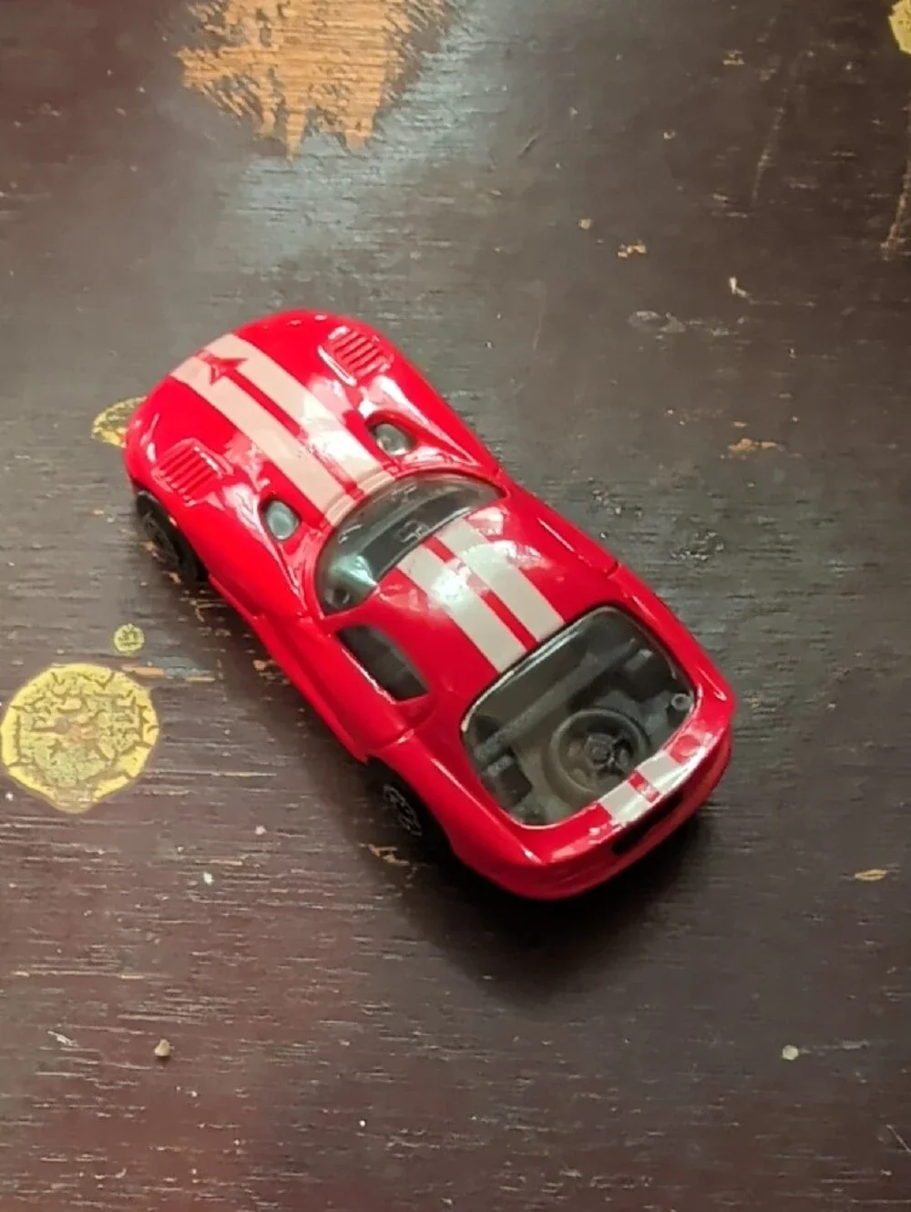 Red Toy Sports Car with White Racing Stripes - Kids Toy Viper