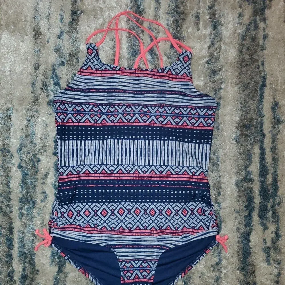 Old Navy Tribal Print One - Piece Swimsuit || Sz 14 || EUC