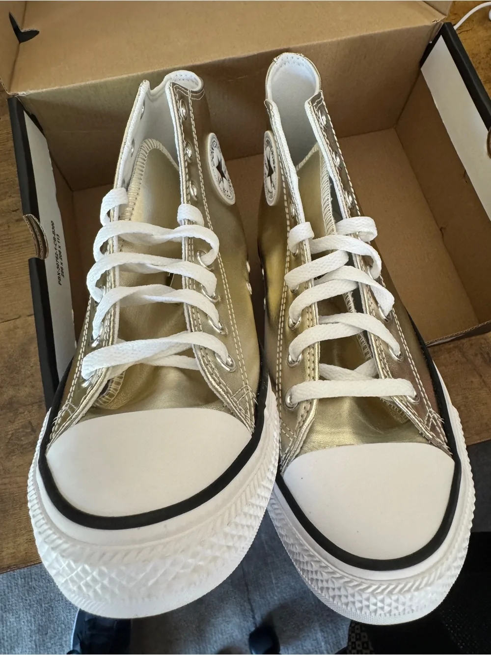 Converse CT AS HI Men’s 7.5. NIB. Metallic Light Gold/White