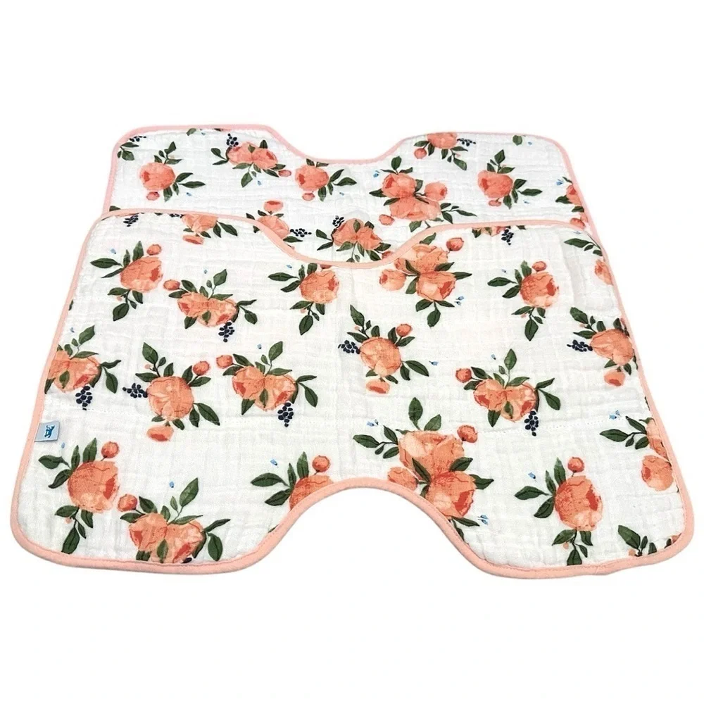 Little Unicorn Watercolor Roses Cotton Muslin Gift Set Swaddle Bibs Burp Cloth