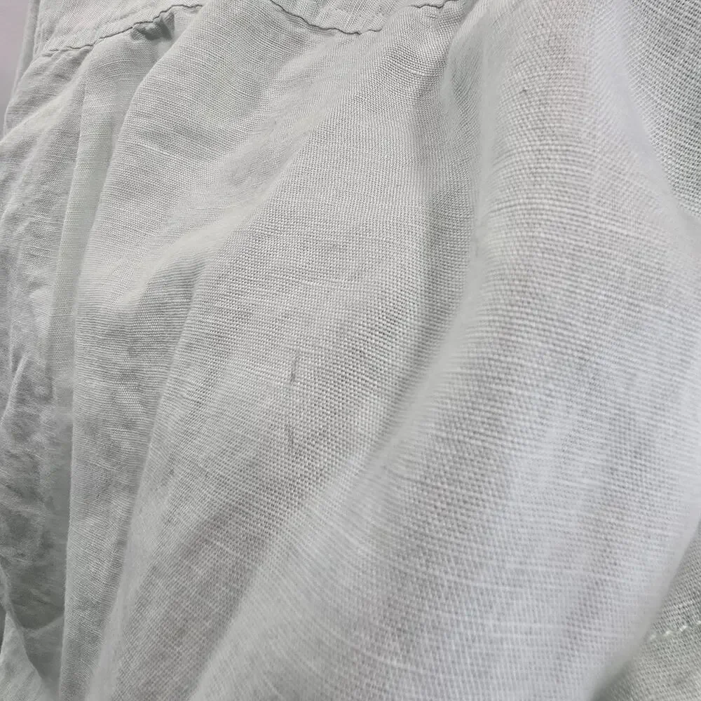 Chubbies Shirt Mens Small Blue Linen Short Sleeve Dad Fit Button Loop Collar