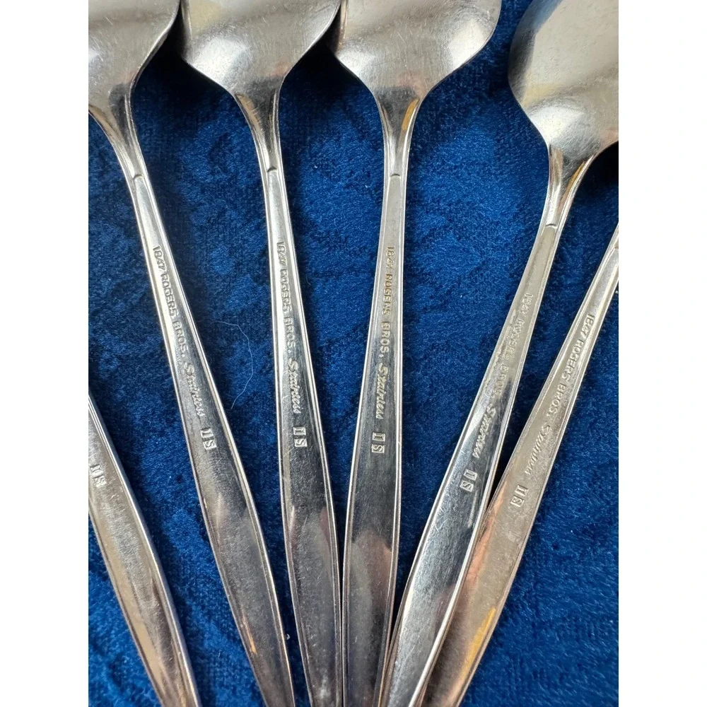 1847 Rogers Bros Carino Stainless Teaspoons Set of 6 International Silver MCM