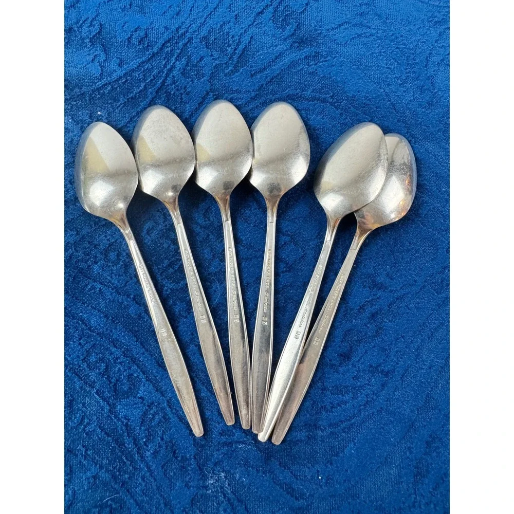 1847 Rogers Bros Carino Stainless Teaspoons Set of 6 International Silver MCM