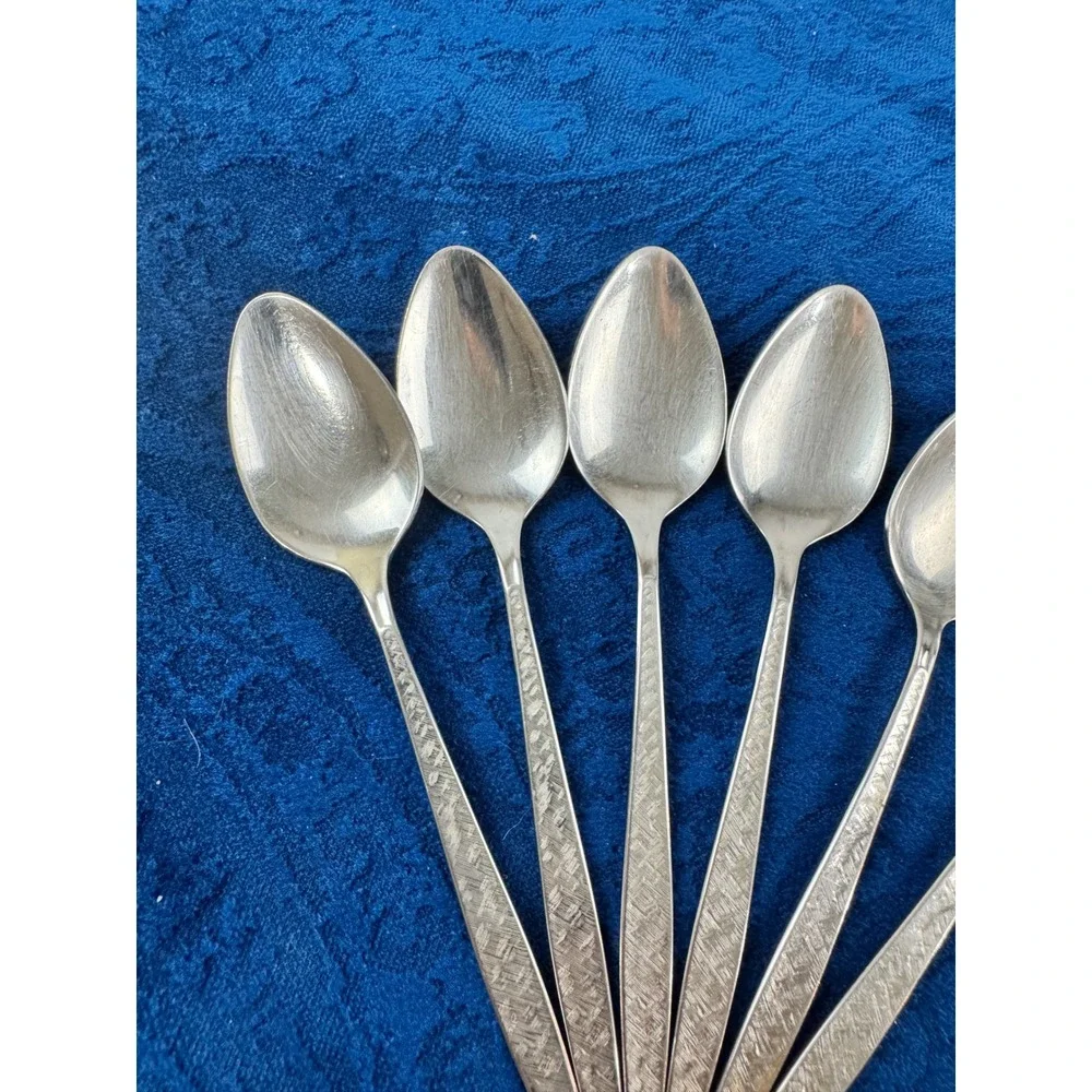 1847 Rogers Bros Carino Stainless Teaspoons Set of 6 International Silver MCM