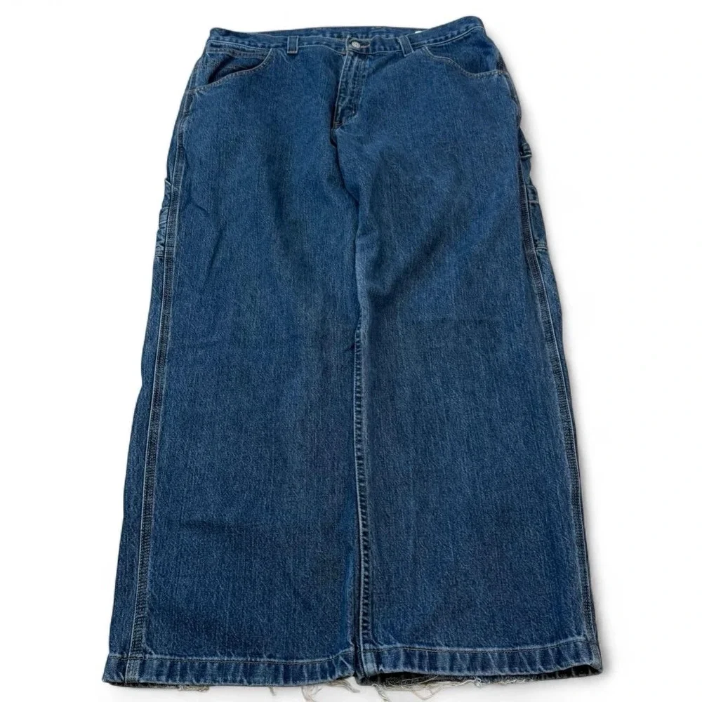 Vintage Faded Glory Baggy Wide Leg Blue Carpenter Jeans Men's 40x31.5 90s Y2K