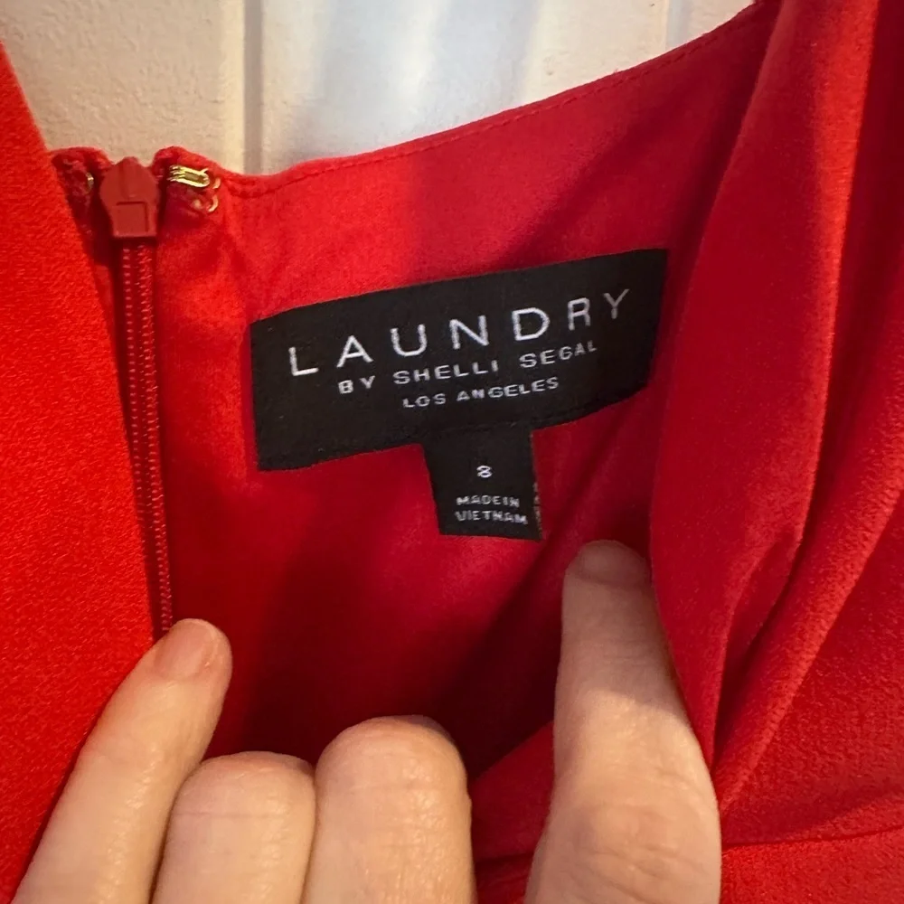 Anthropologie Laundry by Shelli Segal Bright Red Jumpsuit Size8 NWT Women's