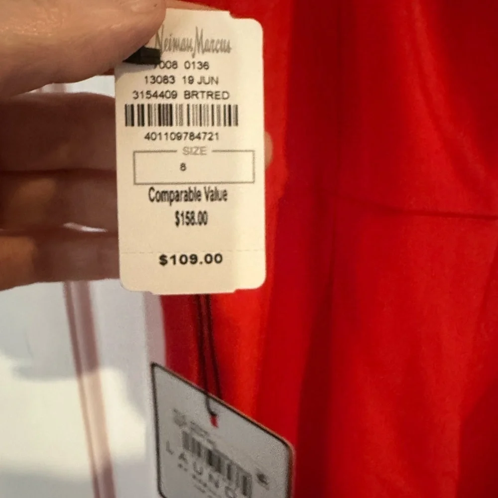 Anthropologie Laundry by Shelli Segal Bright Red Jumpsuit Size8 NWT Women's