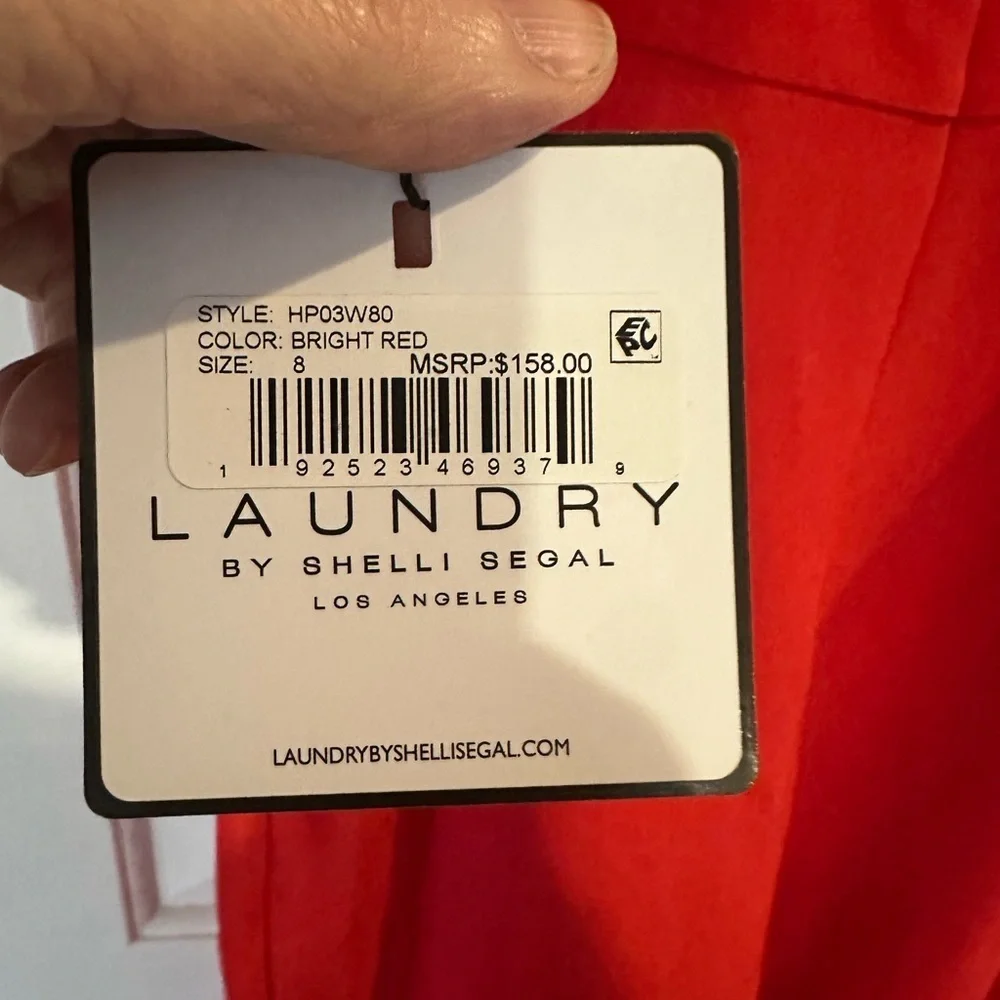 Anthropologie Laundry by Shelli Segal Bright Red Jumpsuit Size8 NWT Women's