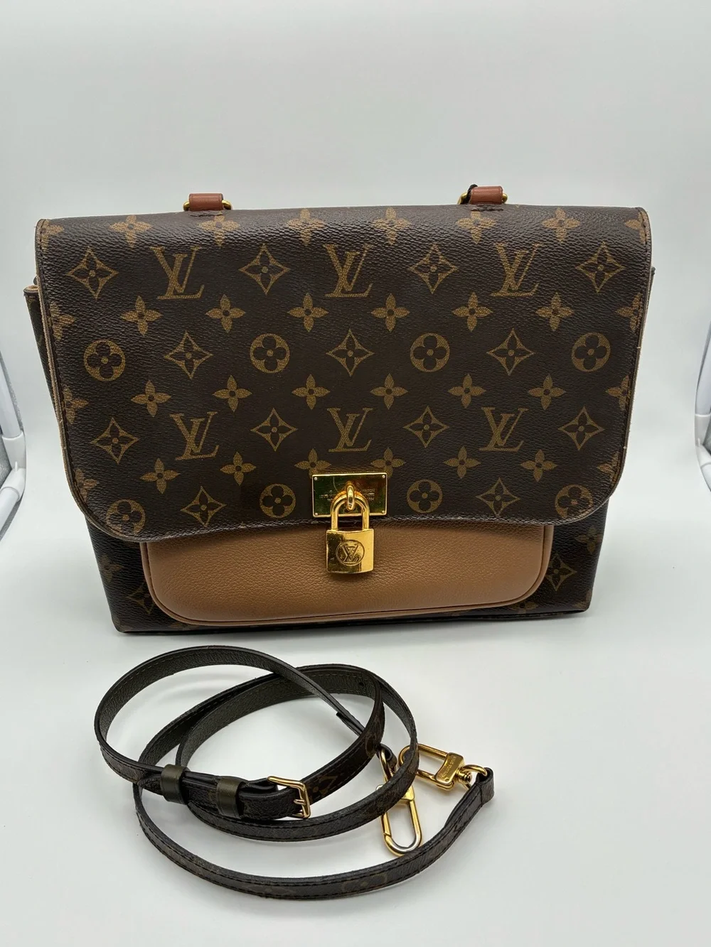 Louis Vuitton Marignan Monogram brown bag with LV strap, COA and dust bag