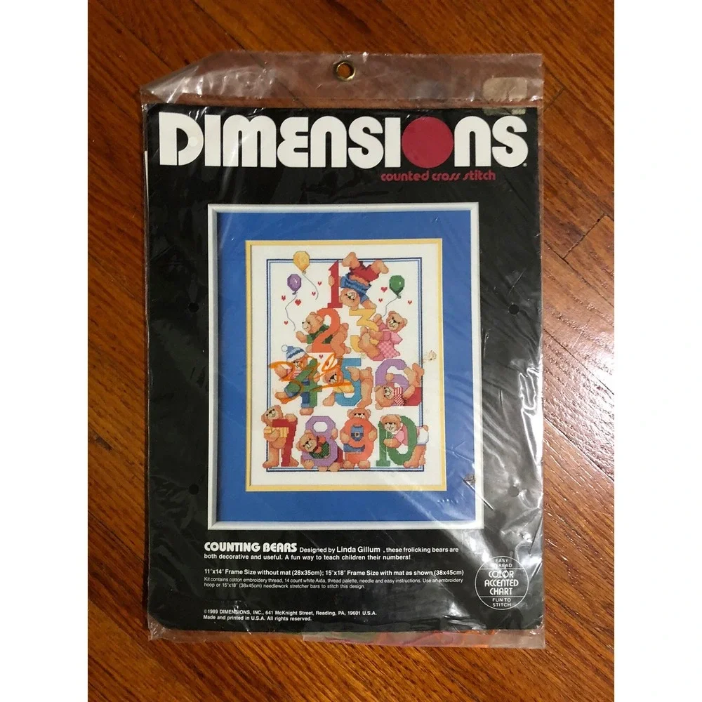 Dimensions Counted Cross‎ Stitch Counting Bears Vintage 1989 New