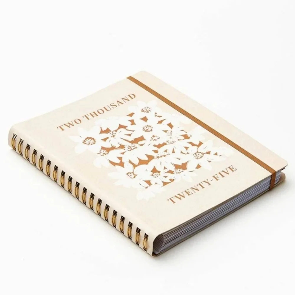 Floral 2025 Planner with Orange Accents