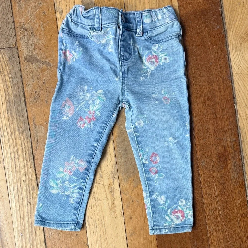 OshKosh Girls Floral Jeggings – 24 Months | Adjustable Waist | Like New