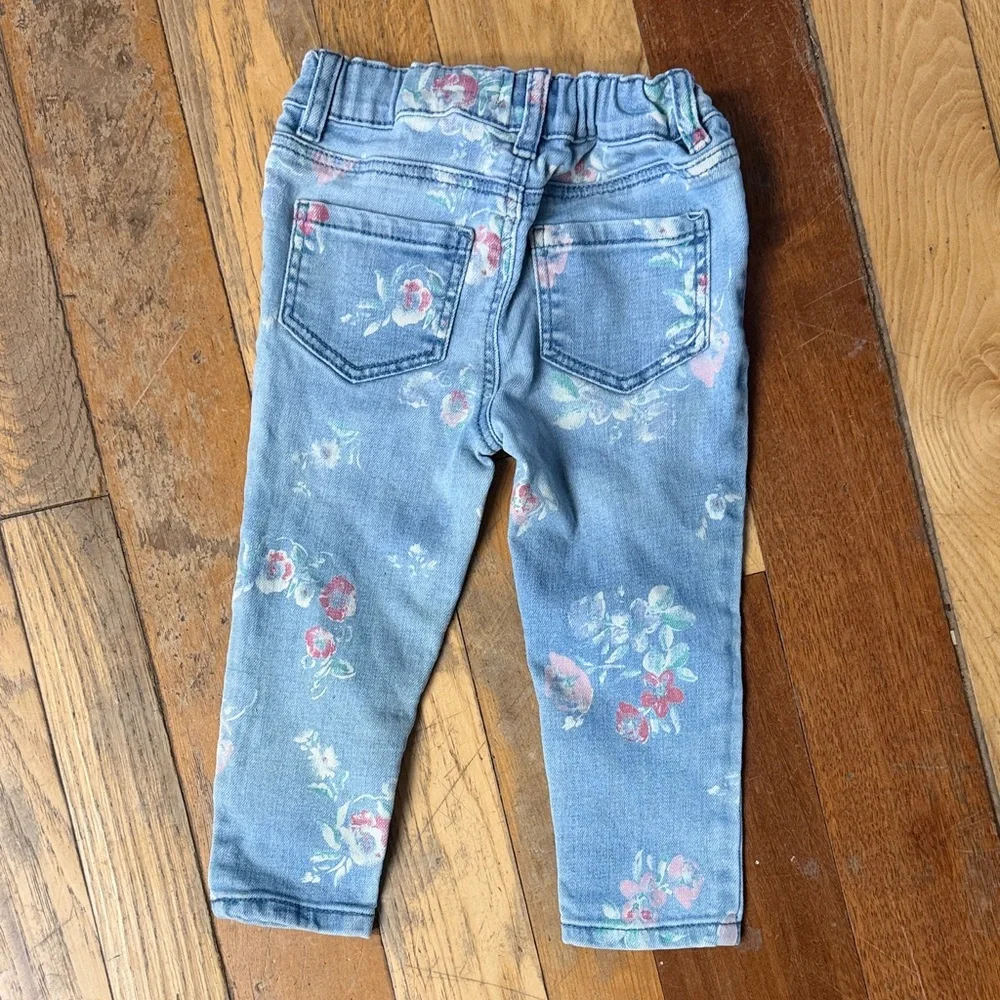 OshKosh Girls Floral Jeggings – 24 Months | Adjustable Waist | Like New
