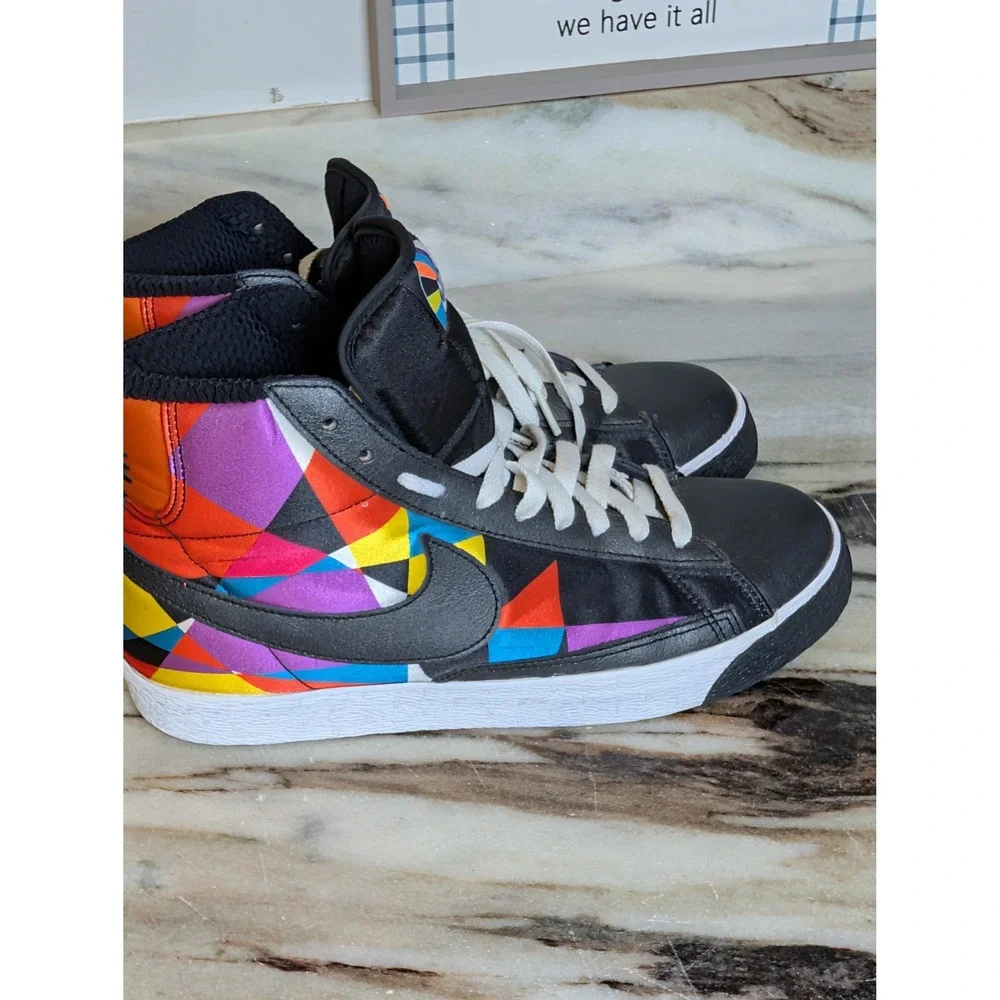 Nike Blazer High Geometric Mosaic Black Sport Red 317808-008 Mens 10 2010 Retro