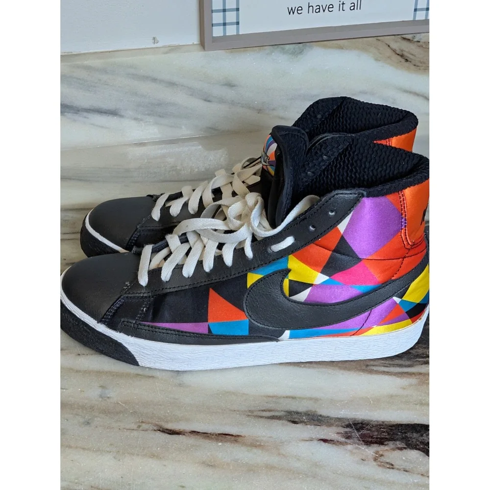 Nike Blazer High Geometric Mosaic Black Sport Red 317808-008 Mens 10 2010 Retro