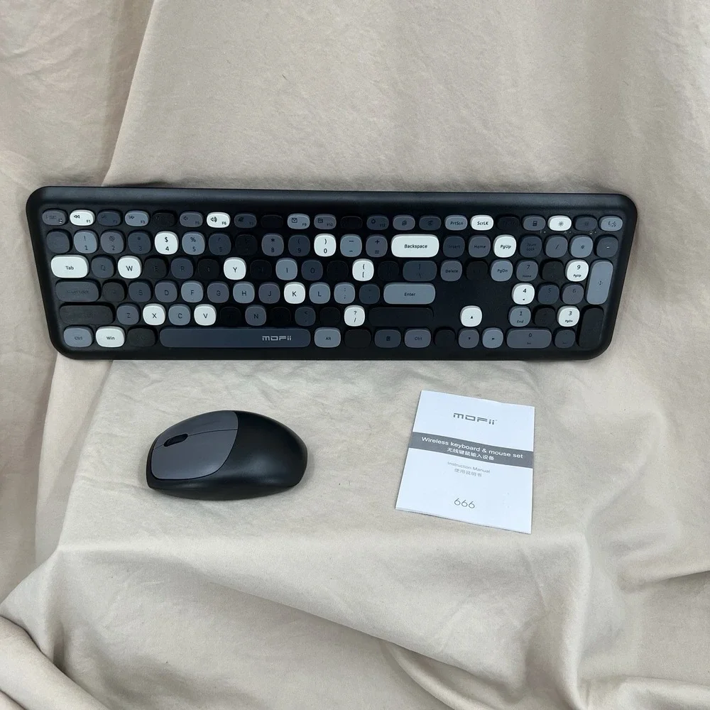 Mofii Wireless‎ Keybaord & Mouse Black Grey Number Pad for Computer Laptop