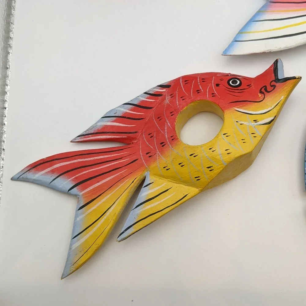 🧨🧨Napkin Rings Set of Four Fish Theme