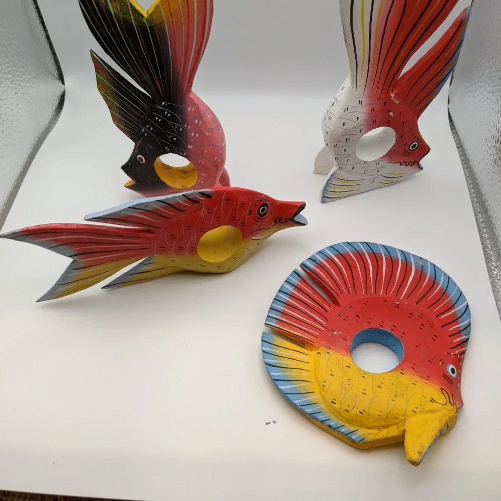 🧨🧨Napkin Rings Set of Four Fish Theme