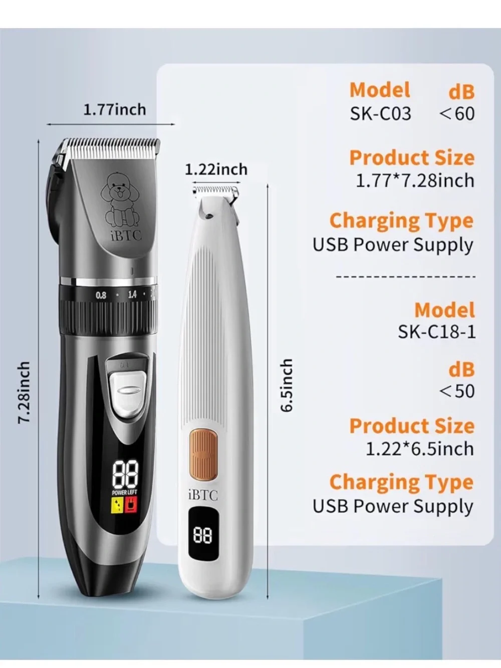 Papmini Pet Grooming Clippers Kit in Black & White -  BB2